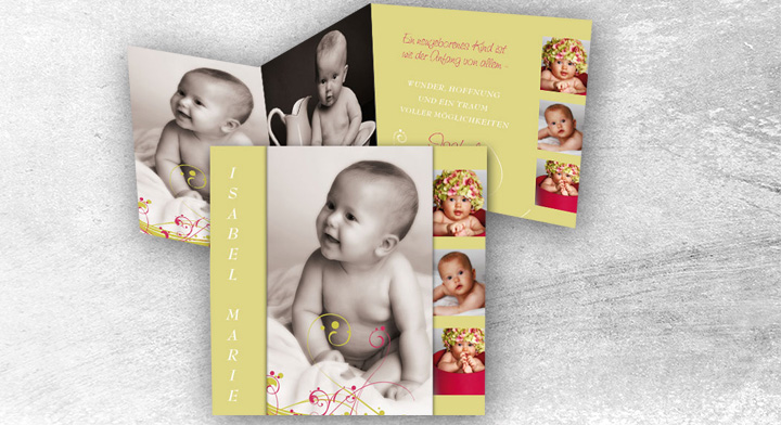 Extras für Ihre Geburtskarten - Babykarten-Zubehör bestellen