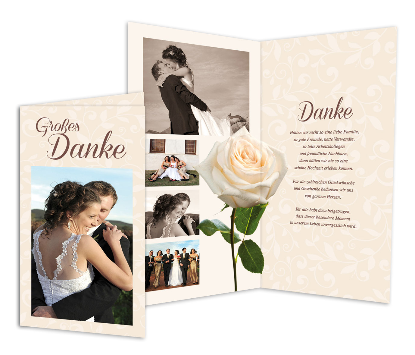 Dankeskarten mit Foto - Blühe oh Rose