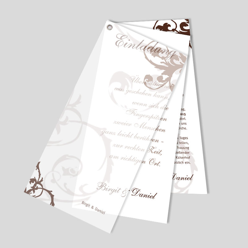 personalisierte Einladungskarte Hochzeit Save the Date Black /& White Ranken 1