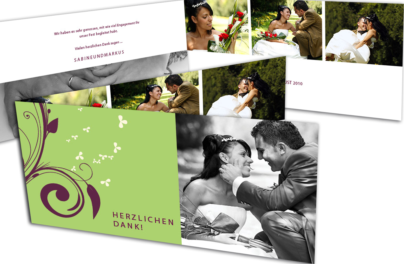 Dankeskarten mit Foto Stylishe Ornamente - bunt